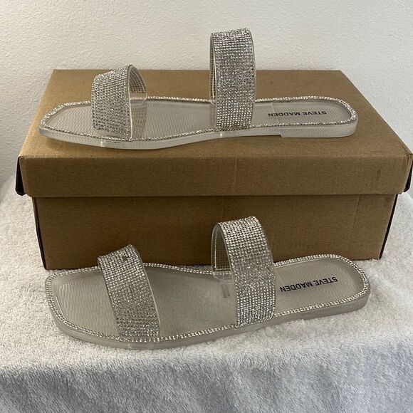 Steve Madden Clear Studded Jelly‎ Sandals Women’s Size 9 - Picture 2 of 8
